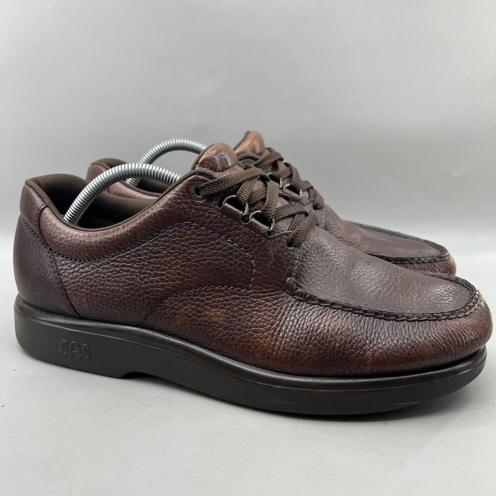 SAS Bout Time Walking Oxford Men Size 11.5 M Brown Leather Comfort Casual Shoes